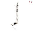 14K White Gold Polished 3D Hockey Stick Charm