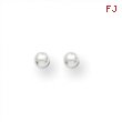 14k White Gold Polished 3mm Ball Post Earrings