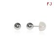 14K White Gold Polished 3mm Ball Post Earrings