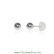 14K White Gold Polished 3mm Ball Post Earrings