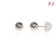 14K White Gold Polished 4mm Ball Post Earrings