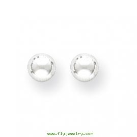 14k White Gold Polished 5mm Ball Post Earrings