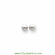 14k White Gold Polished 5mm Ball Post Earrings