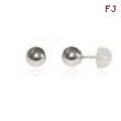 14K White Gold Polished 5mm Ball Post Earrings