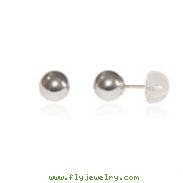 14K White Gold Polished 5mm Ball Post Earrings