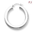 14K White Gold Polished 5x35mm Tube Hoop Earrings