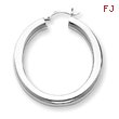 14K White Gold Polished 5x40mmTube Hoop Earrings