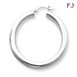 14K White Gold Polished 5x45mm Tube Hoop Earrings