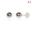 14K White Gold Polished 6 mm Ball Post Earrings