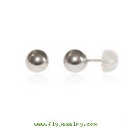 14K White Gold Polished 6 mm Ball Post Earrings