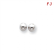 14k White Gold Polished 6mm Ball Post Earrings