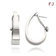 14K White Gold Polished 6mm Tapered Fancy J-Hoop Earrings