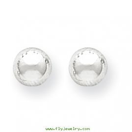 14k White Gold Polished 7mm Ball Post Earrings