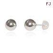 14K White Gold Polished 8mm Ball Post Earrings