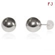 14K White Gold Polished 9mm Ball Post Earrings