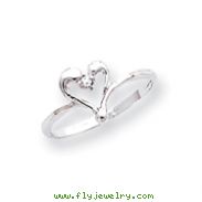 14K White Gold Polished AA Diamond Ring