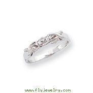 14K White Gold Polished AA Diamond Ring