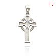 14K White Gold Polished Celtic Cross Pendant