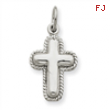 14k White Gold Polished Cross Charm