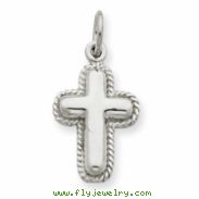 14k White Gold Polished Cross Charm