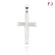 14K White Gold Polished Cross Inside of a Cross Pendant