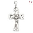 14K White Gold Polished Crucifix Pendant