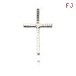 14K White Gold Polished Diamond Cut Cross Slide