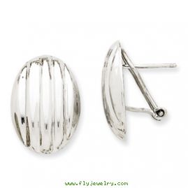 14k White Gold Polished Fancy Omega Back Post Earrings