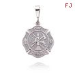 14K White Gold Polished Fire Rescue Pendant