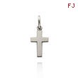 14K White Gold Polished Flat Cross Charm