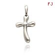 14K White Gold Polished Free Form Cross Pendant