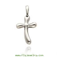 14K White Gold Polished Free Form Cross Pendant