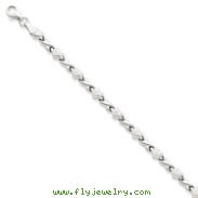 14K White Gold Polished Heart & X Bracelet