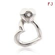 14K White Gold Polished Heart Diamond Pendant