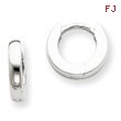 14K White Gold Polished Hinged Hoop Earrings