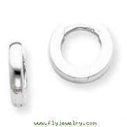14K White Gold Polished Hinged Hoop Earrings