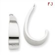 14k White Gold Polished J-Hoop Earring Jackets