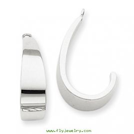 14k White Gold Polished J-Hoop Earring Jackets