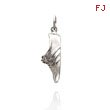 14K White Gold Polished Jogging Shoe Charm