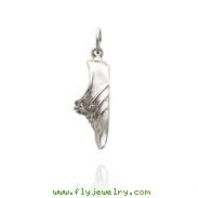 14K White Gold Polished Jogging Shoe Charm