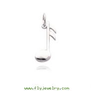 14K White Gold Polished Musical Note Charm