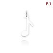 14K White Gold Polished Musical Note Charm