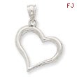 14K White Gold Polished Open Heart Pendant