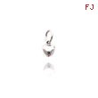 14K White Gold Polished Puffed Heart Charm