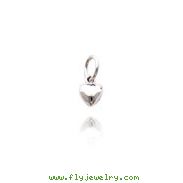 14K White Gold Polished Puffed Heart Charm