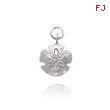 14K White Gold Polished Sand Dollar Charm