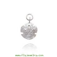 14K White Gold Polished Sand Dollar Charm