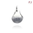 14K White Gold Polished Shell Pendant