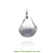 14K White Gold Polished Shell Pendant