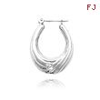 14K White Gold Polished Swirl Hoop Earrings